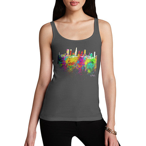 Los Angeles Skyline Ink Splats Women's Tank Top