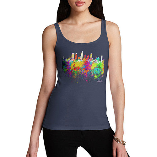 Los Angeles Skyline Ink Splats Women's Tank Top