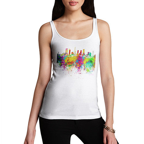 Los Angeles Skyline Ink Splats Women's Tank Top