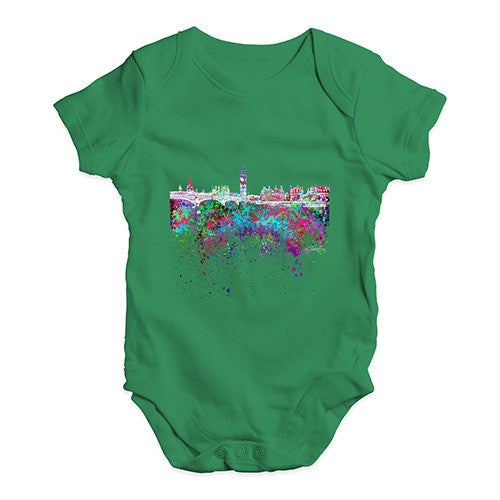 London Skyline Ink Splats Baby Unisex Baby Grow Bodysuit