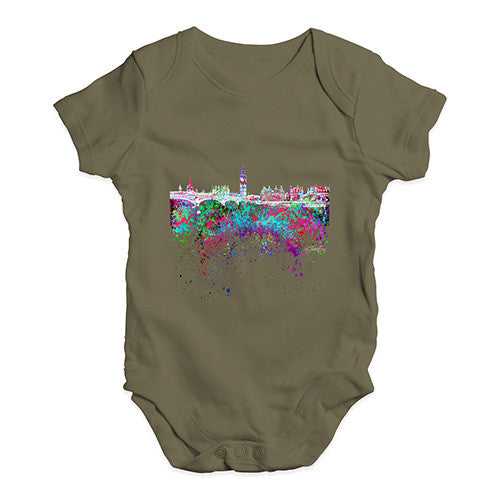 London Skyline Ink Splats Baby Unisex Baby Grow Bodysuit