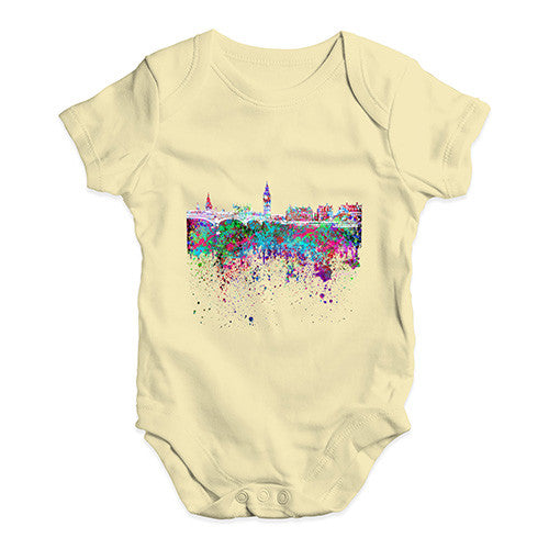 London Skyline Ink Splats Baby Unisex Baby Grow Bodysuit