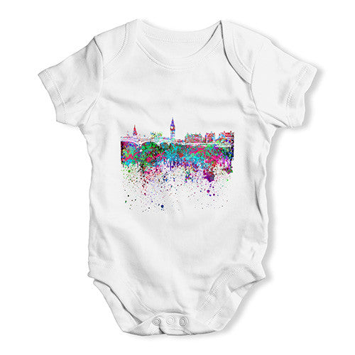 London Skyline Ink Splats Baby Unisex Baby Grow Bodysuit