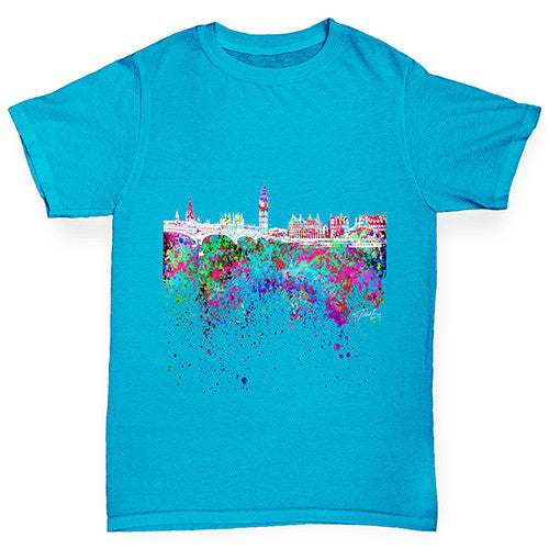 London Skyline Ink Splats Boy's T-Shirt