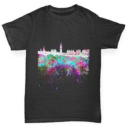 London Skyline Ink Splats Boy's T-Shirt