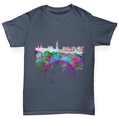 London Skyline Ink Splats Boy's T-Shirt