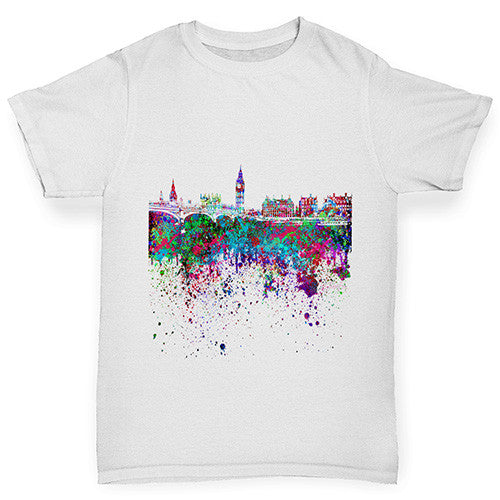 London Skyline Ink Splats Boy's T-Shirt