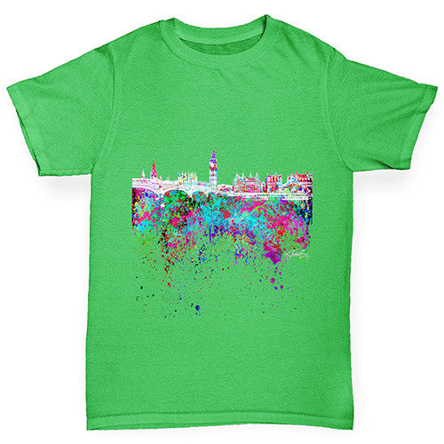 London Skyline Ink Splats Girl's T-Shirt 