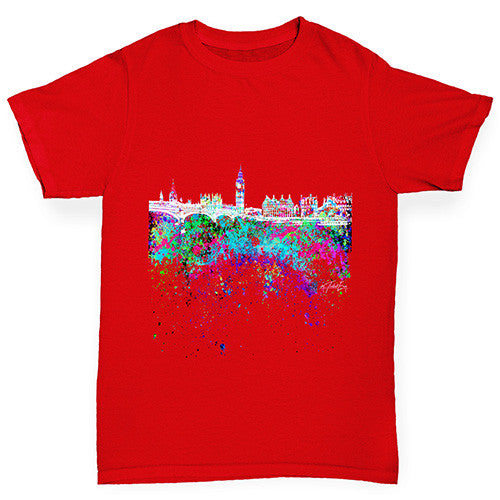 London Skyline Ink Splats Girl's T-Shirt 