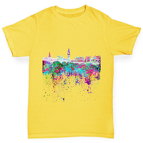 London Skyline Ink Splats Girl's T-Shirt 