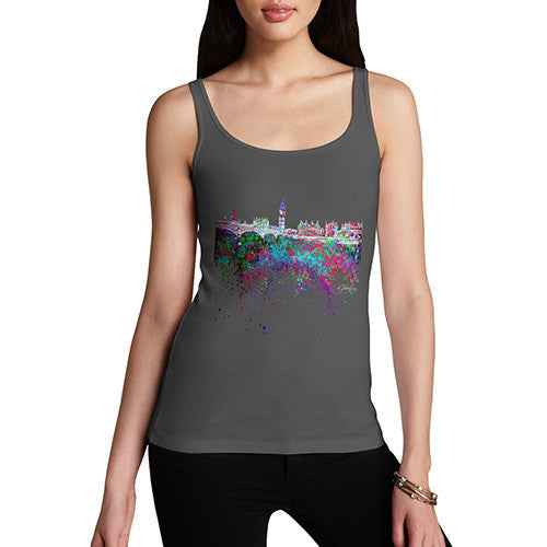 London Skyline Ink Splats Women's Tank Top