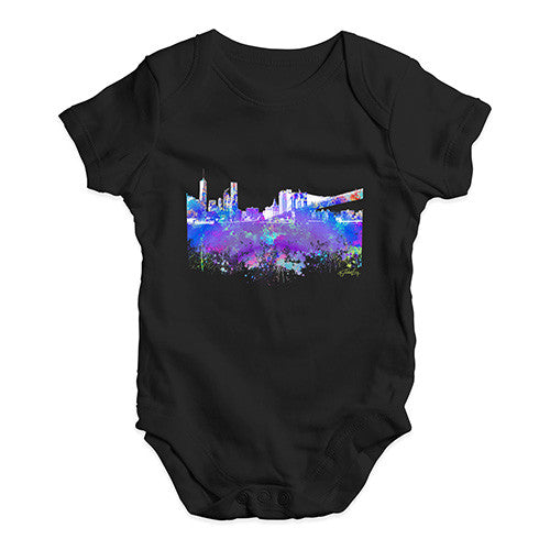 New York Skyline Ink Splats Baby Unisex Baby Grow Bodysuit