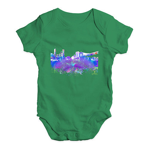 New York Skyline Ink Splats Baby Unisex Baby Grow Bodysuit