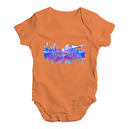 New York Skyline Ink Splats Baby Unisex Baby Grow Bodysuit