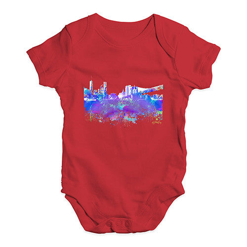 New York Skyline Ink Splats Baby Unisex Baby Grow Bodysuit