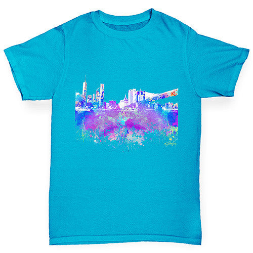 New York Skyline Ink Splats Boy's T-Shirt