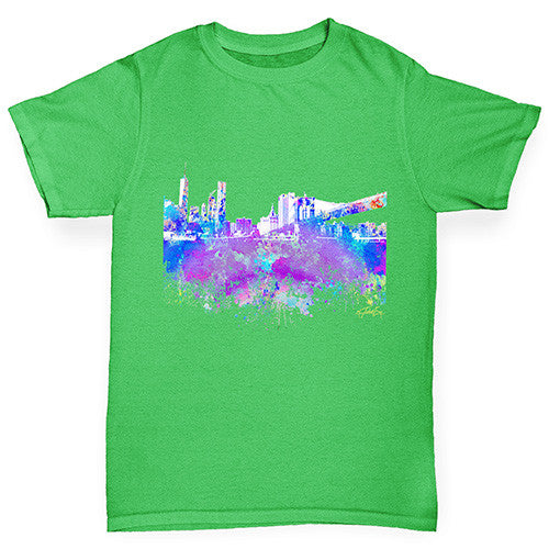 New York Skyline Ink Splats Boy's T-Shirt