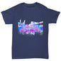 New York Skyline Ink Splats Girl's T-Shirt 