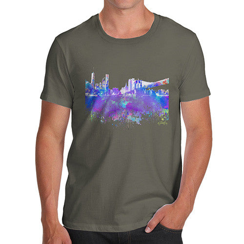 New York Skyline Ink Splats Men's T-Shirt