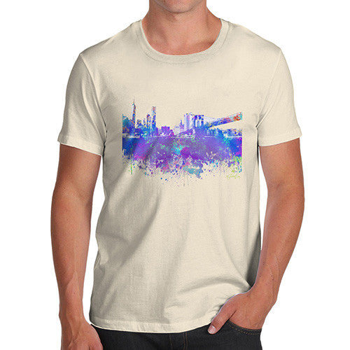 New York Skyline Ink Splats Men's T-Shirt