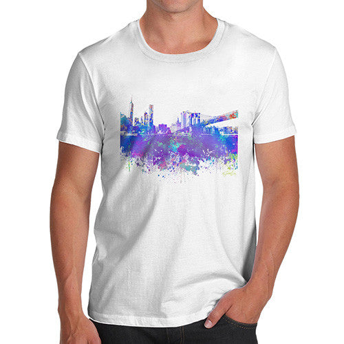 New York Skyline Ink Splats Men's T-Shirt