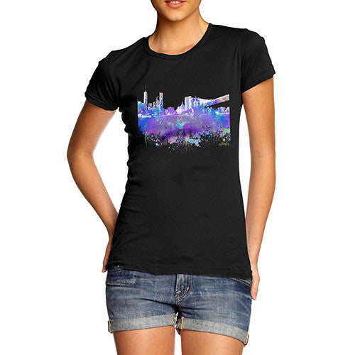 New York Skyline Ink Splats Women's T-Shirt 