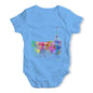 Paris Skyline Ink Splats Baby Unisex Baby Grow Bodysuit