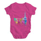 Paris Skyline Ink Splats Baby Unisex Baby Grow Bodysuit