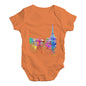 Paris Skyline Ink Splats Baby Unisex Baby Grow Bodysuit