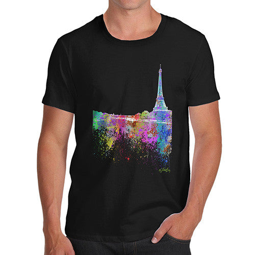 Paris Skyline Ink Splats Men's T-Shirt