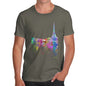 Paris Skyline Ink Splats Men's T-Shirt