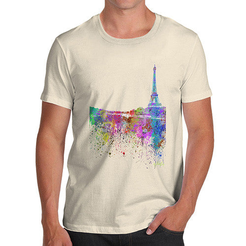 Paris Skyline Ink Splats Men's T-Shirt