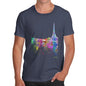 Paris Skyline Ink Splats Men's T-Shirt