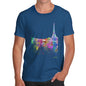 Paris Skyline Ink Splats Men's T-Shirt