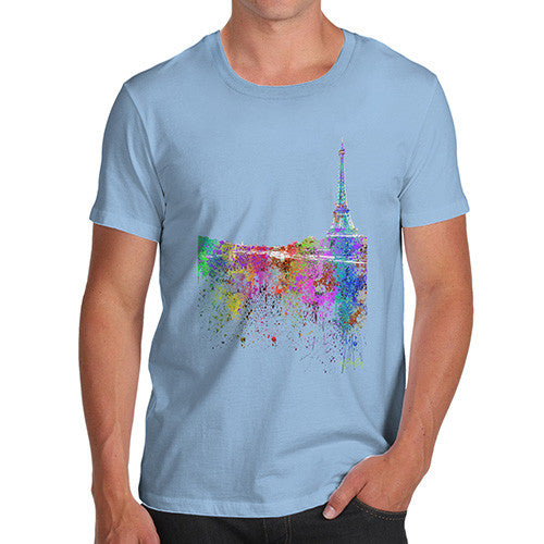 Paris Skyline Ink Splats Men's T-Shirt