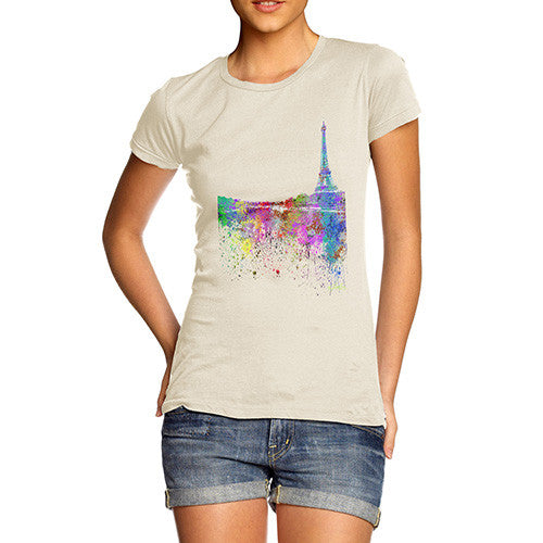 Paris Skyline Ink Splats Women's T-Shirt 