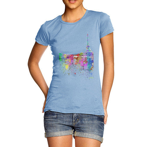 Paris Skyline Ink Splats Women's T-Shirt 