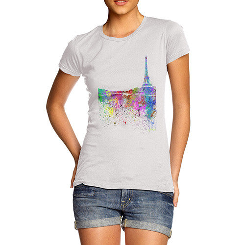Paris Skyline Ink Splats Women's T-Shirt 