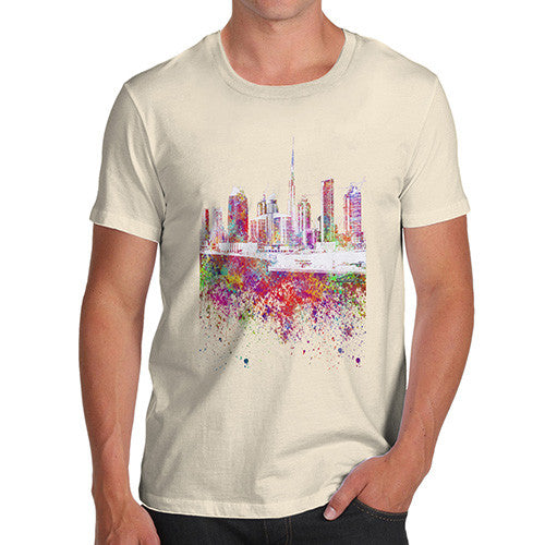 Dubai Skyline Ink Splats Men's T-Shirt