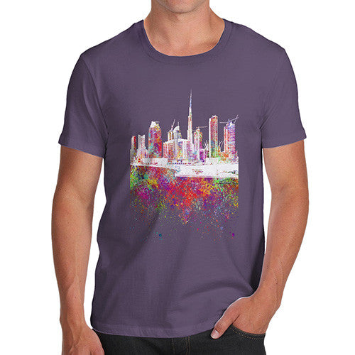 Dubai Skyline Ink Splats Men's T-Shirt