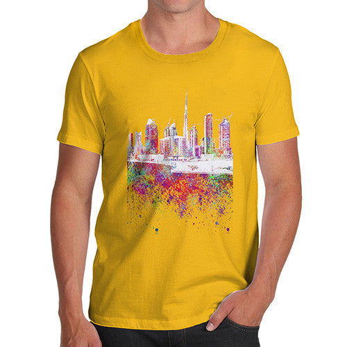 Dubai Skyline Ink Splats Men's T-Shirt