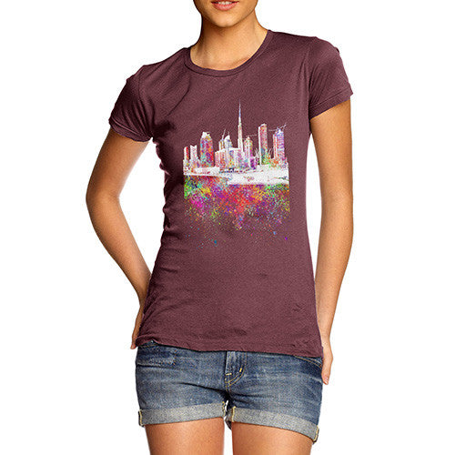 Dubai Skyline Ink Splats Women's T-Shirt 