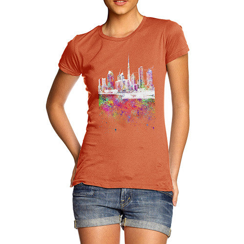 Dubai Skyline Ink Splats Women's T-Shirt 