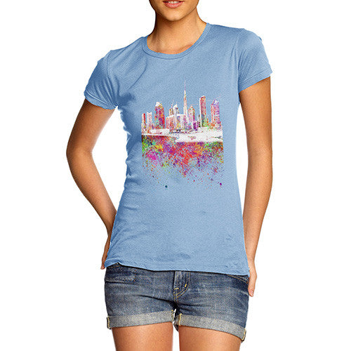 Dubai Skyline Ink Splats Women's T-Shirt 