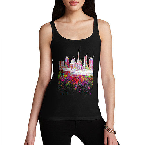 Dubai Skyline Ink Splats Women's Tank Top