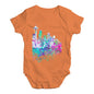 Seattle Skyline Ink Splats Baby Unisex Baby Grow Bodysuit