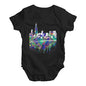 Chicago Skyline Ink Splats Baby Unisex Baby Grow Bodysuit