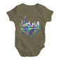 Chicago Skyline Ink Splats Baby Unisex Baby Grow Bodysuit