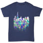 Chicago Skyline Ink Splats Boy's T-Shirt