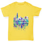 Chicago Skyline Ink Splats Girl's T-Shirt 